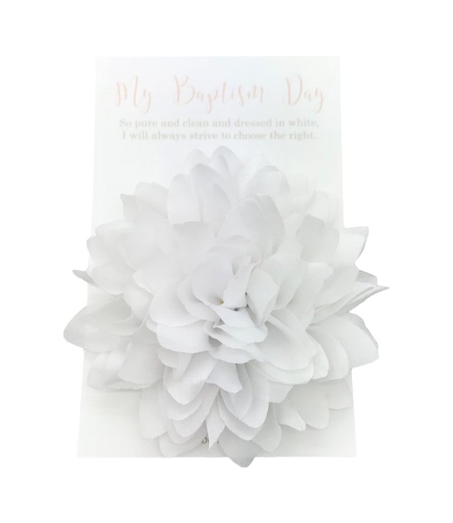 Baptismal Hair Flower White Aubree - My Baptism Day