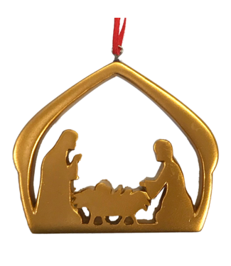 Holy Family Gold Ornament