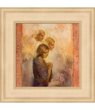 Angels Among Us 18x18 framed giclee canvas cream frame Annie Henrie Nader