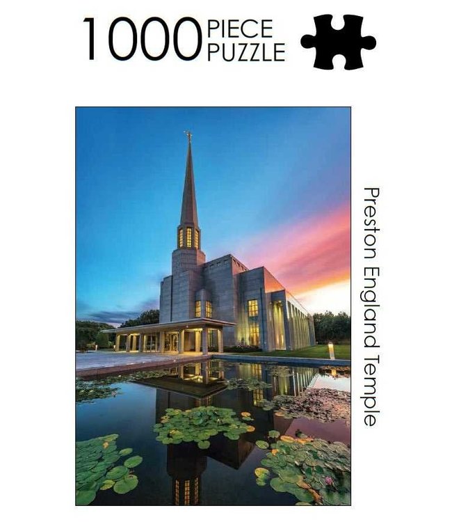 Preston England Temple Portrait 1000 Piece Puzzle by Jonathan Ellison