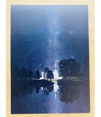 London Temple Reflected with the Milkyway by D. Osbourne Hughes 5x7 print