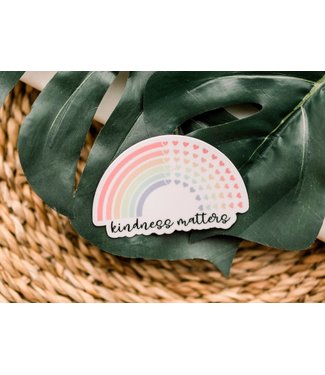 Kindness Matters Bright Rainbow Vinyl Sticker, 3x3