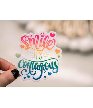 Smile Its Contagious Vinyl Sticker, 3x3 in