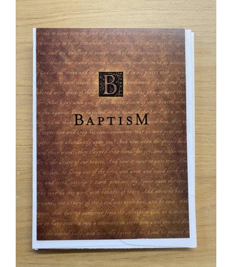 Brown Baptism Greetings Card