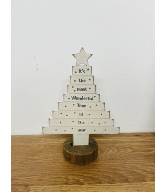 Most Wonderful Time Christmas Tree Wooden