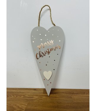 Merry Christmas Double Heart Plaque