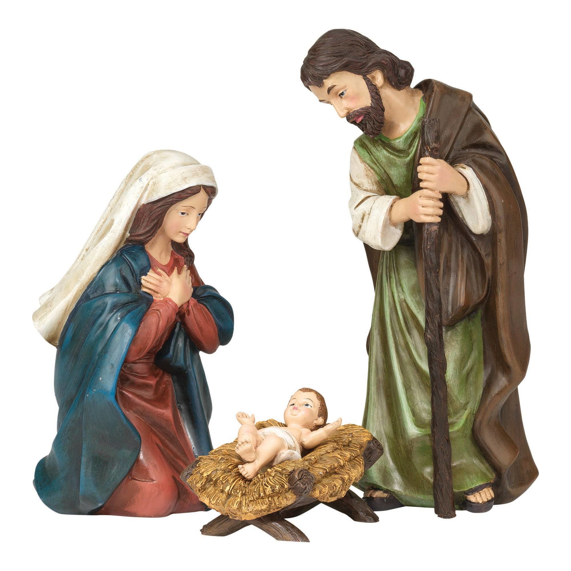 3 PIECE HOLY FAMILY RSN 11 1/2"H