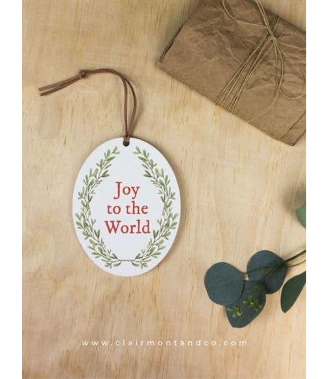 Oval Ornament-Joy to the World 5"