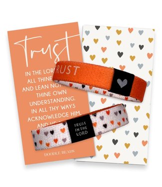 Reversible Wristband Bracelet & Trust in the Lord Print, Orange Hearts, Trust In The Lord 2022 LDS Youth Theme,Primary Theme