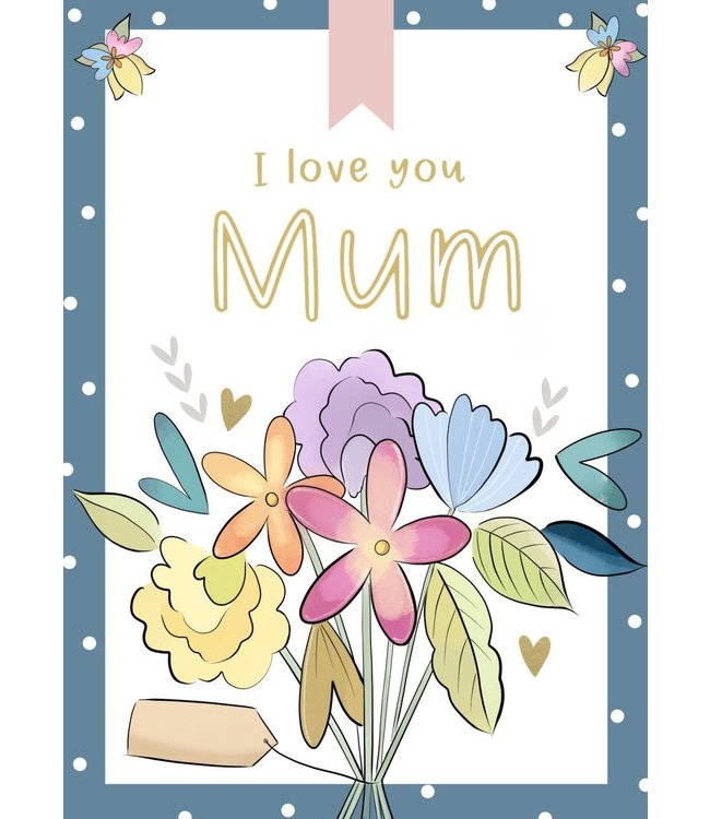 I Love You Mum,  Gift Card Booklet with envelope by Mini Ministers
