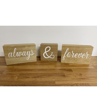 Always & Forever Wooden Blocks - Set of 3