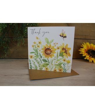 THANK YOU SUNFLOWER BEE CARD