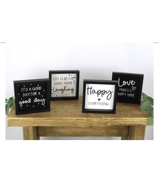 B/W FRAMED PLAQUE - happy everything