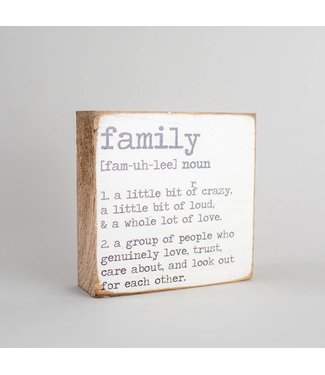 Family Definition Decorative Wooden Block