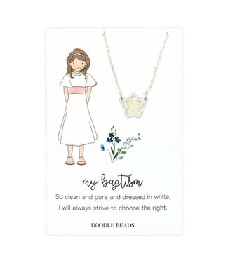 My Baptism Flower Necklace with Quote Card