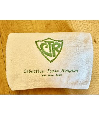 Personalised CTR Baptism Bath Towel (Bath Sheet)
