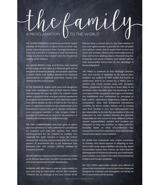 THE FAMILY PROCLAMATION BLACK CURSIVE 12X18 REPOSITIONABLE POSTER BY ALTUS FINE ART