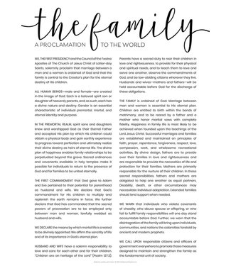 THE FAMILY PROCLAMATION WHITE CURSIVE 12X18 REPOSITIONABLE POSTER BY ALTUS FINE ART