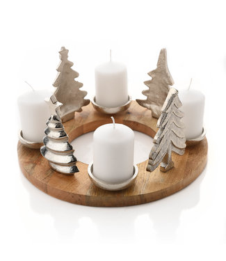 CIRCULAR CHRISTMAS SCENE CANDLE HOLDER 30CM