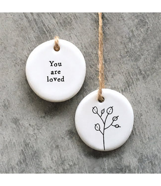 4091 Floral hanger-You are loved Size:	 3.5 x 3.5 x 0.4cm