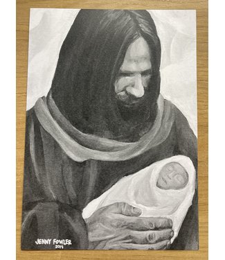"Father in Heaven" 5x7 Black & White Print by Jenny Fowler Art