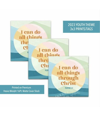 I Can Do All Things Through Christ Print 3x3 Pastel Sunrise 1 print only