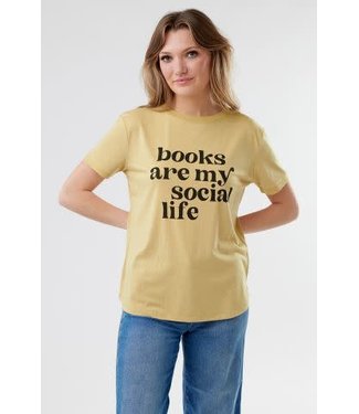 Top Graphic Tee Books Social Life Gold Sweet Salt