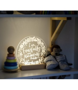 Faire: Birch and Tides Fearfully & Wonderfully made night light design  Light base and engraved panel