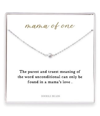 “Mama Of One” Freshwater Pearl Necklace – A Gift Of Unconditional Love SILVER