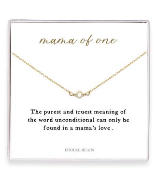 “Mama Of One” Freshwater Pearl Necklace – A Gift Of Unconditional Love GOLD