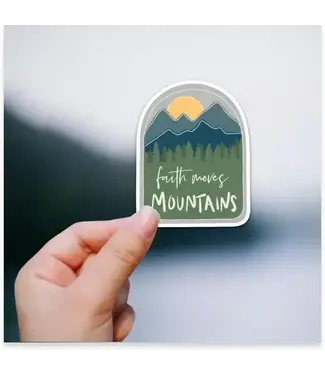 Inspirational Sticker Faith Moves Mountains