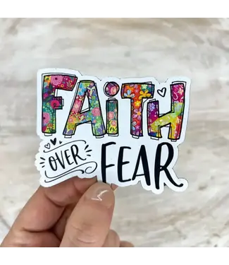 Faith Over Fear Fun Edition Clear, Magnet 3x3 in