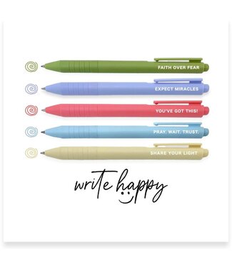 Write Happy Inspirational 5 Piece Gel Pen Set, Expect Miracles - WH102