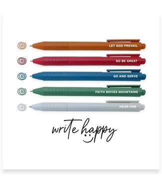 Write Happy LDS Missionary Five Piece Gel Pen Set, Go And Serve