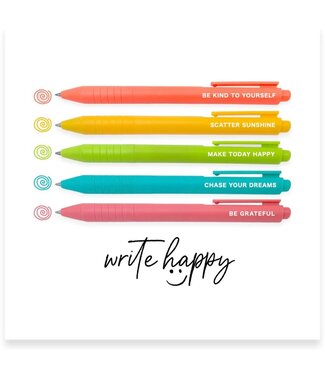 Write Happy Five Piece Gel Pen Set, Make Today Happy