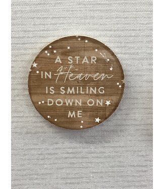 Circle Wooden Magnet - Heaven Smiling Down