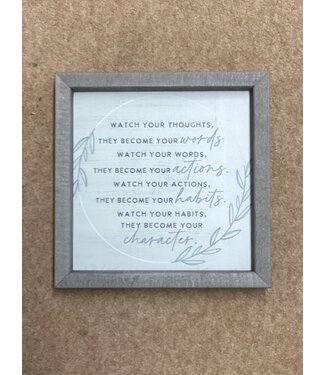 RF1414 - Watch your Thoughts - Wall Sign 10"x 10"