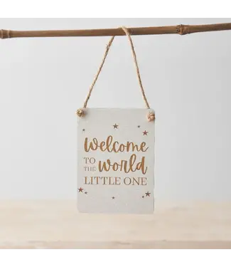 Gainsborough Gift 'Welcome To the World' Mini Metal Sign