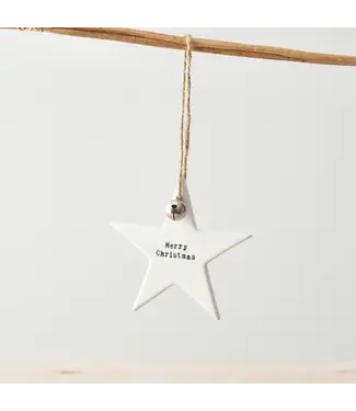Gainsborough Gift Ceramic Star Hanger, Merry Christmas