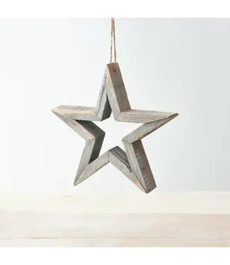 Gainsborough Gift Grey Hanging Wooden Star 21cm