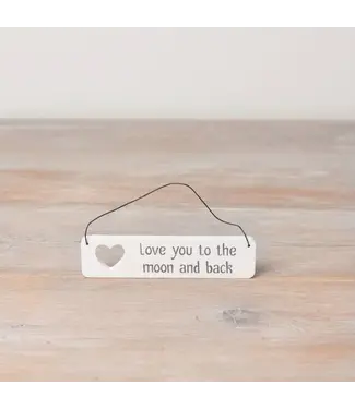 Gainsborough Gift Love you to the Moon and Back, Mini Rectangle Sentiment Sign, 12cm