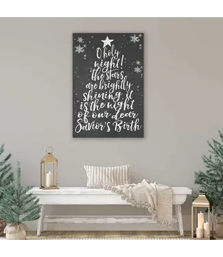 Faire: Kindred Heart 23" x34" Oh Holy Night Sign Charcoal