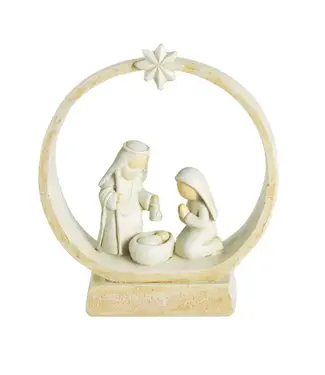 1-Piece Holy Family in Creche 4.625in