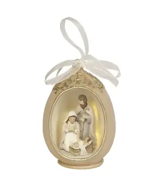 1 Piece Led Holy Family in Oval 4"H