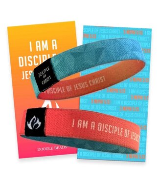 OMBRE/BLUE I Am A Disciple Of Jesus Christ Reversible Woven Wristband With Flame, 2024 LDS Youth Theme