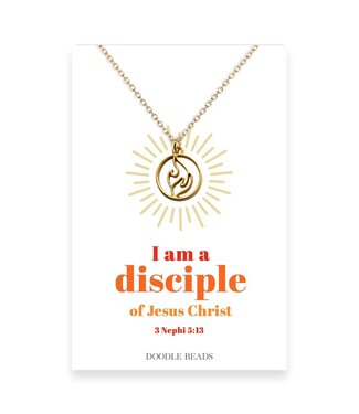 GOLD COLOUR I Am A Disciple Of Jesus Christ, 2024 LDS Youth Theme Logo Necklace