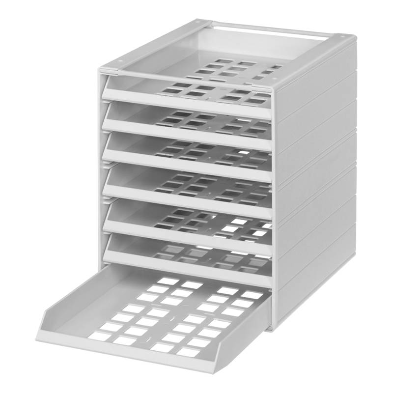 Overlappen Darts veiligheid Kunststof ladebox A4 met 7 laden kleur grijs - KickOffice
