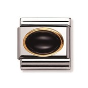 Nomination Link - 030502-02- Classic OVAL HARD STONES - Black Agate Nomination Link - 030502-02- Classic OVAL HARD STONES - Black Agate