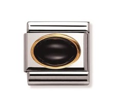 Nomination Link - 030502-02- Classic OVAL HARD STONES - Black Agate