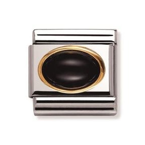 Nomination Link - 030502-02- Classic OVAL HARD STONES - Black Agate